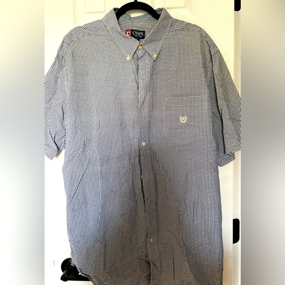 Men’s Champs Button Down Shirt- Blue & White, XXL - Picture 1 of 2